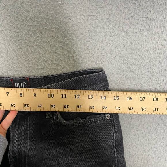 BDG womens black high rise black denim shorts raw hem casual summer timeless 28 - Picture 4 of 7